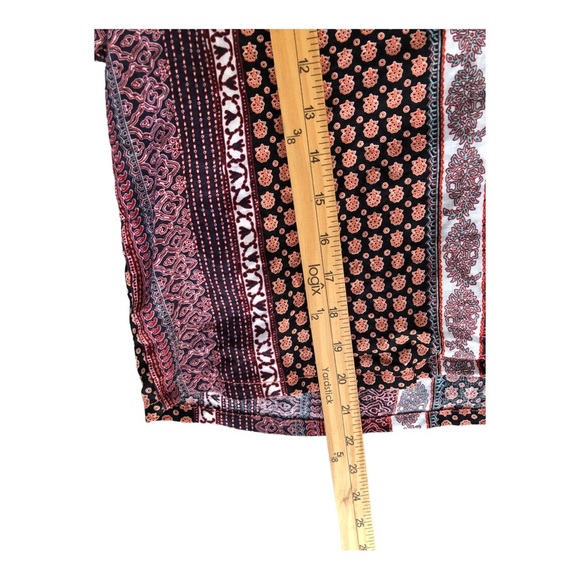 Rachel Zoe Linen Aztec Tribal Print Crop Top‎ Blouse Button Front Size M - Picture 14 of 15